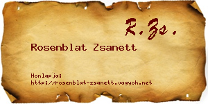 Rosenblat Zsanett névjegykártya